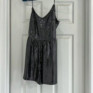 Black Rhinestone Romper